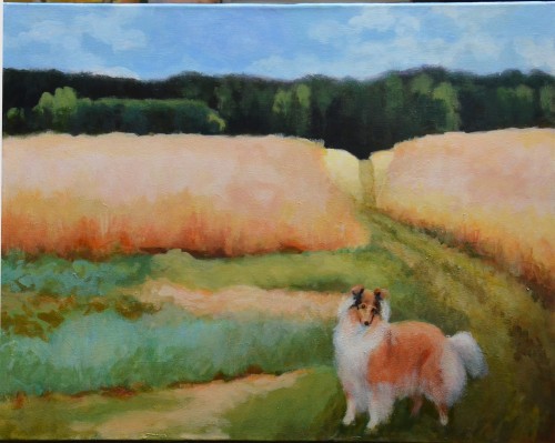 Elżbieta Pazera , Zapach zboża II , akryl, 50 cm x 65 ,2022 r.JPG