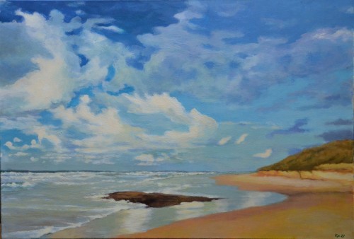 Elżbieta Pazera , Oceany dalekie III , akryl 55 x 80 2021.JPG