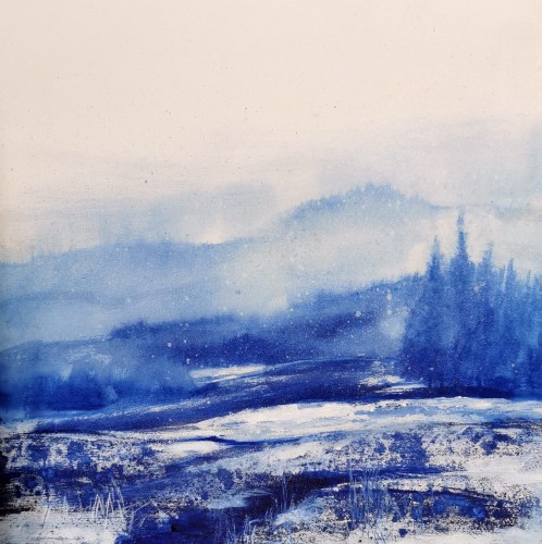 Zimowe Bieszczady II, 40x40cm, akryl.jpg
